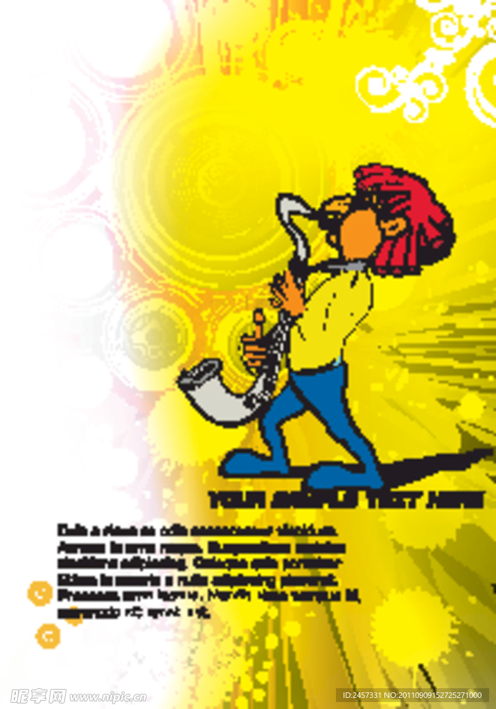 墨迹线条圈圈爵士音乐背景