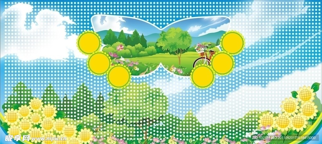 田园风光展板背景