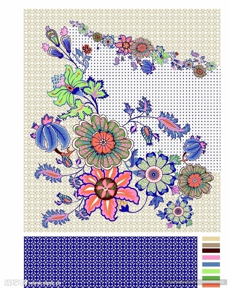 向日葵抽象花纹叶子纹理组合