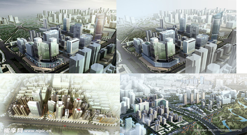 大型商务区建筑模型