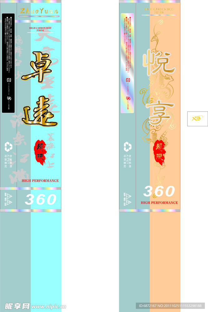 渔竿包装盒商标