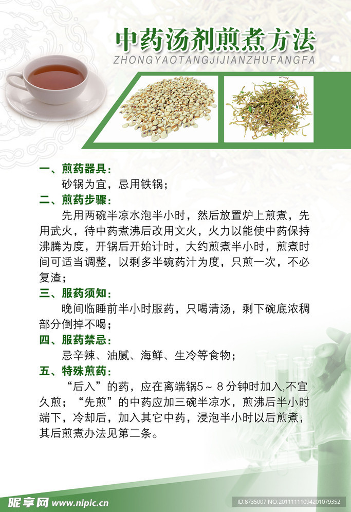 中药煎煮方法展板