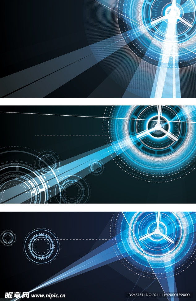 动感光线光圈商务科技背景横幅