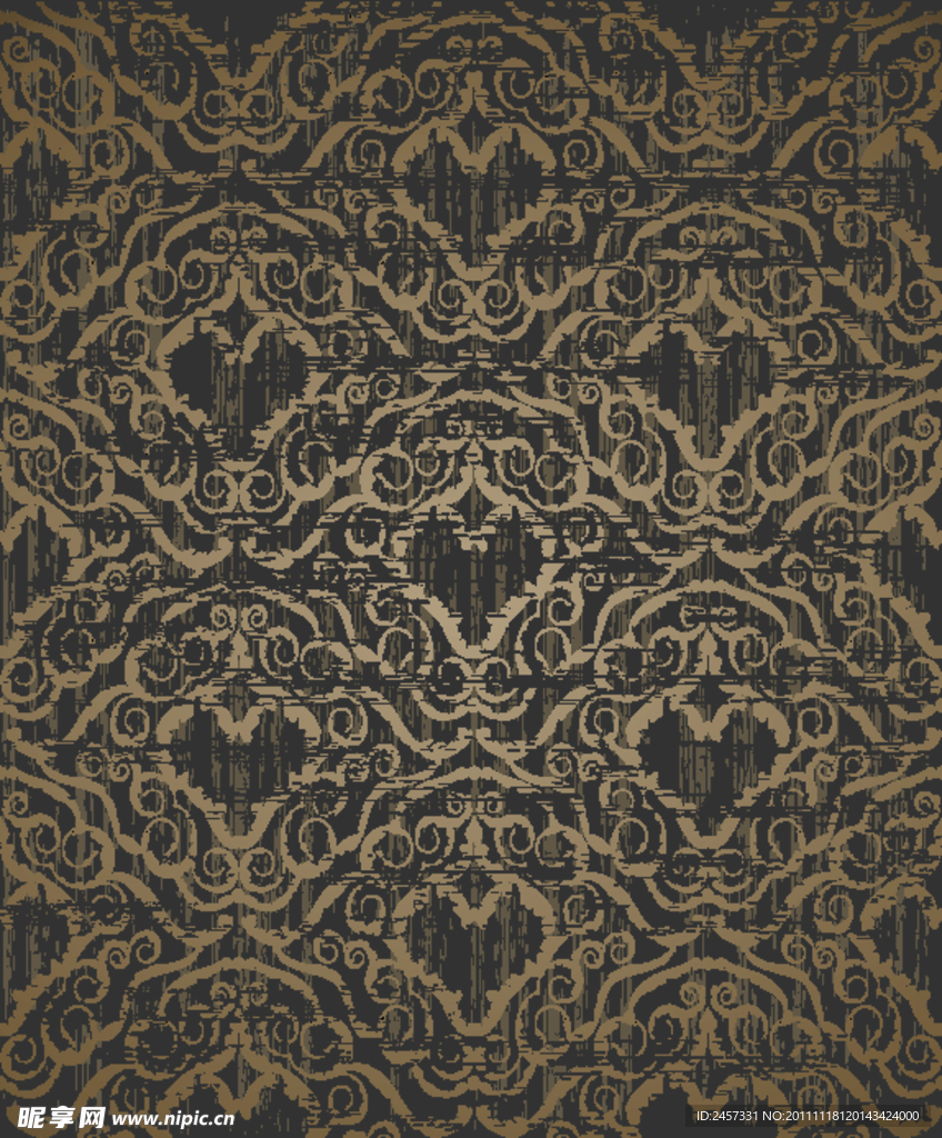 欧式花纹无缝爱心花纹