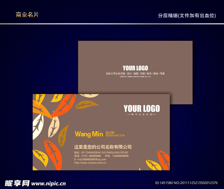 花纹名片 纹路名片 动感线条名片