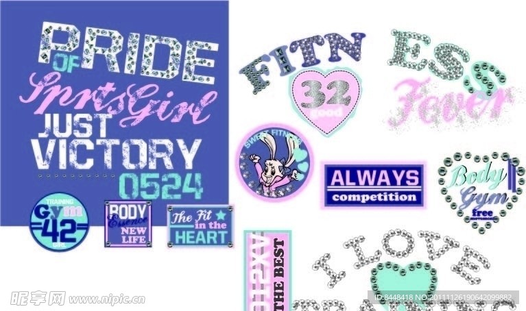 时尚女童手稿图案