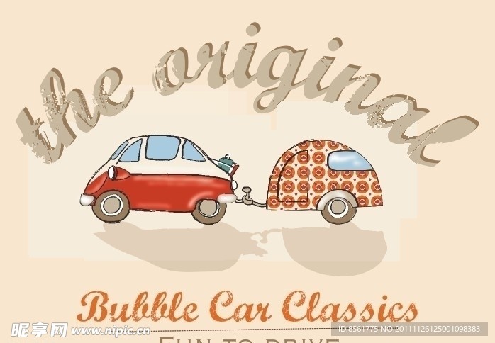 字母卡通小汽车