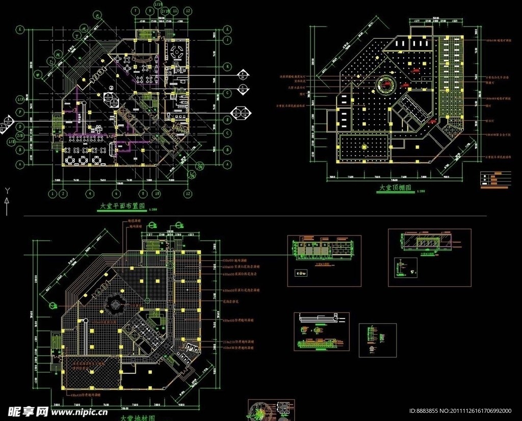 酒店大堂CAD施工图