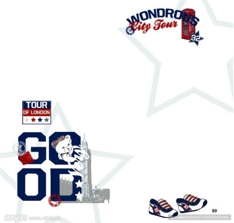 时尚男童手稿图案