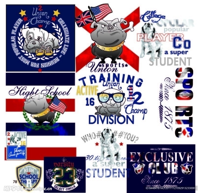 时尚男童手稿图案