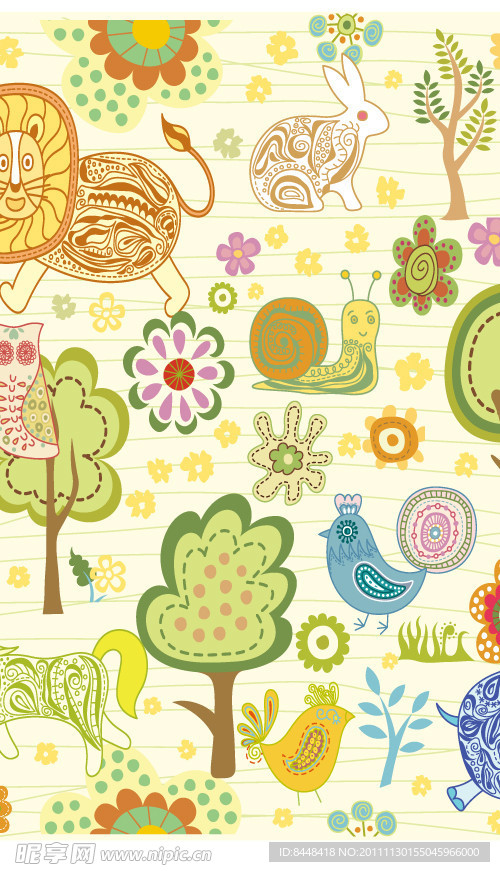 无缝卡通底纹背景
