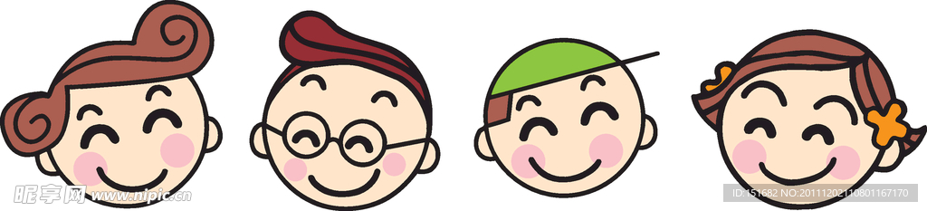 矢量卡通人物头像