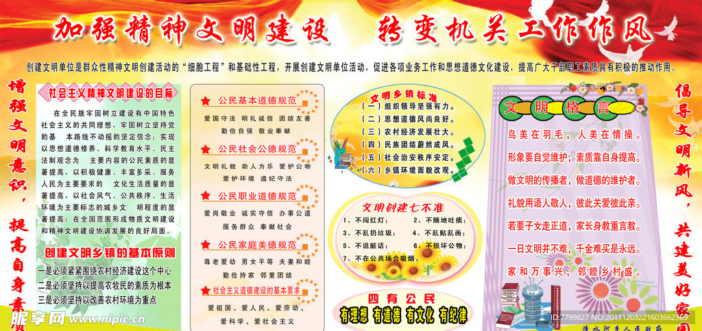 精神文明建设展板