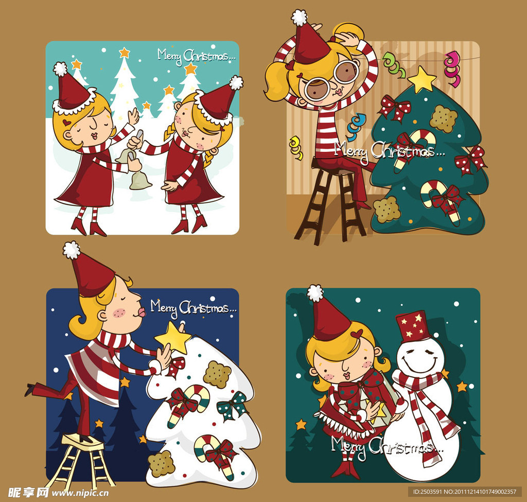 卡通人物封面底图插图