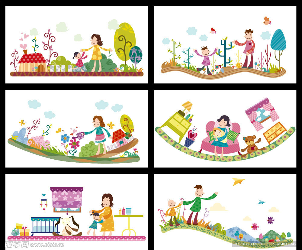 儿童画 卡通画 剪纸画