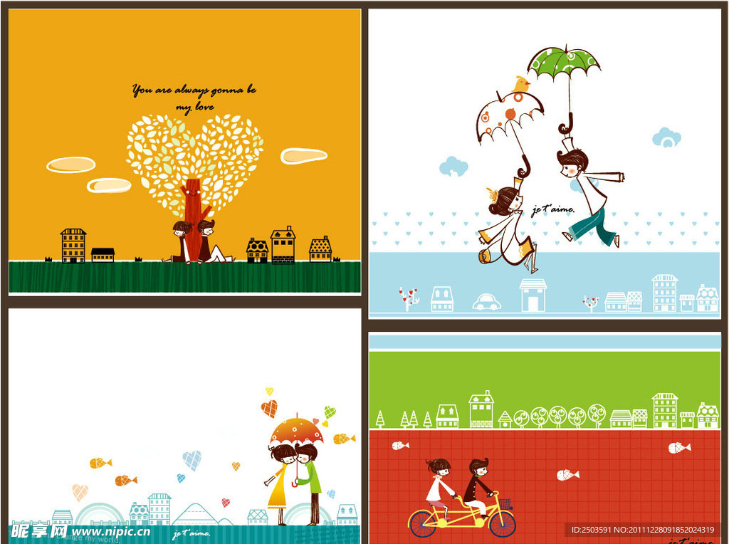 儿童画 卡通画 爱情