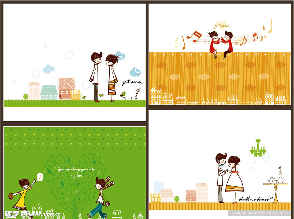 儿童画 卡通画 爱情