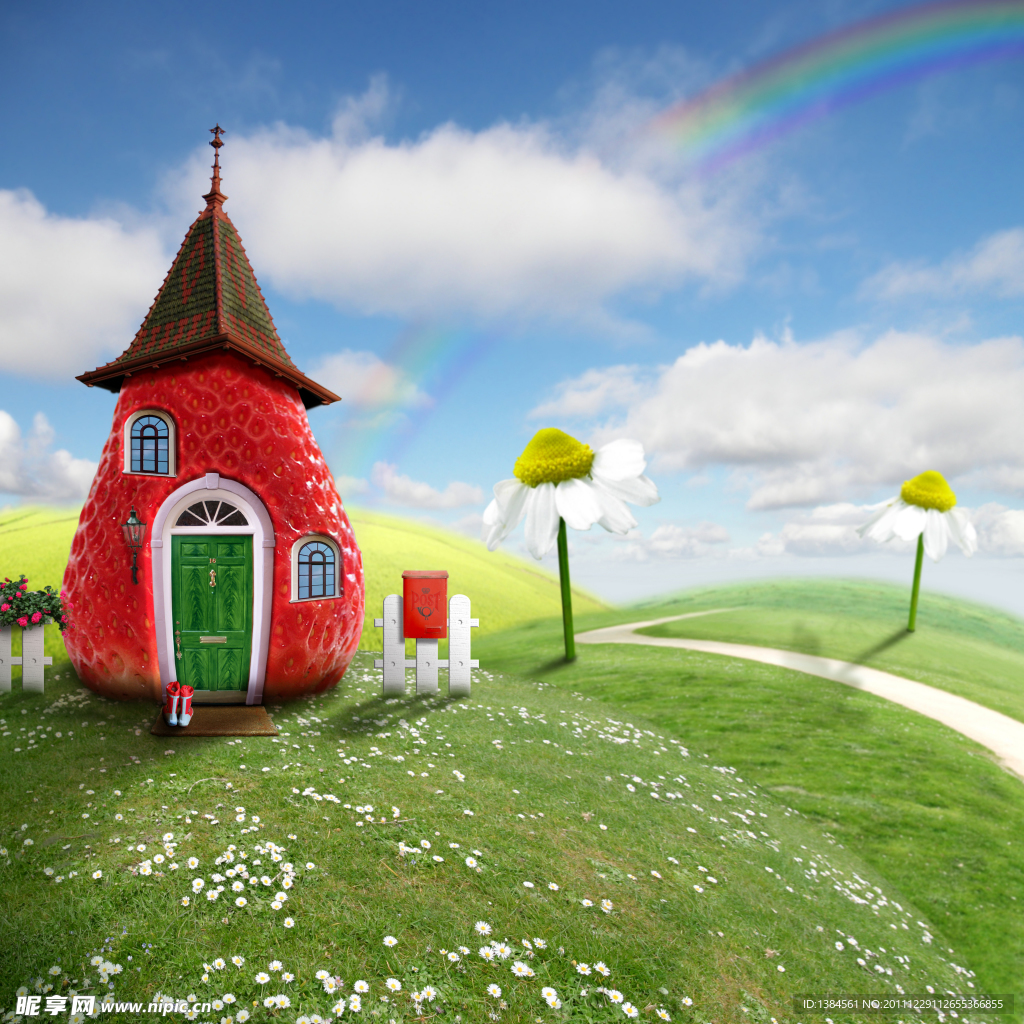 童话风格小屋风景