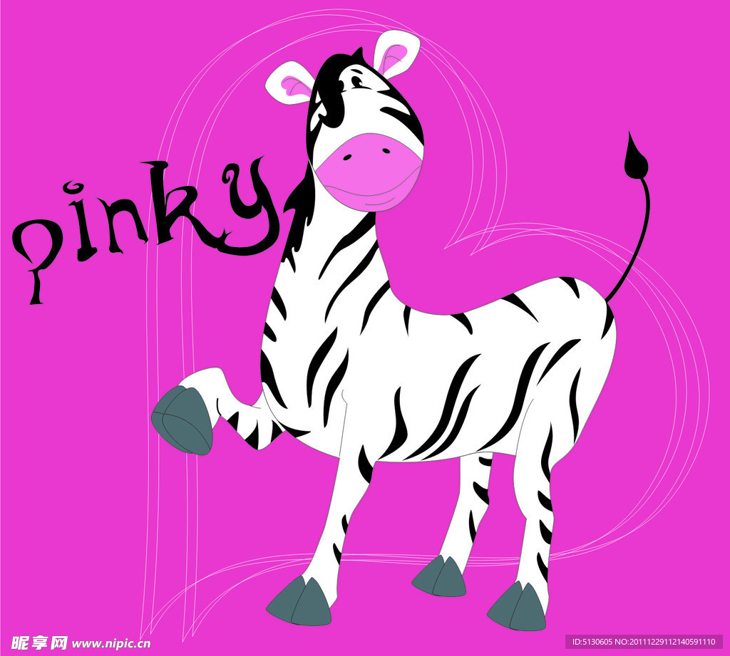 可爱的卡通斑马