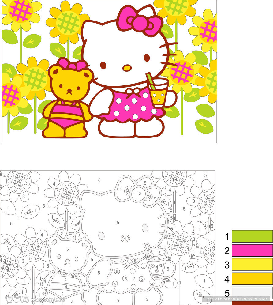 数字油画 中国娃 图纸