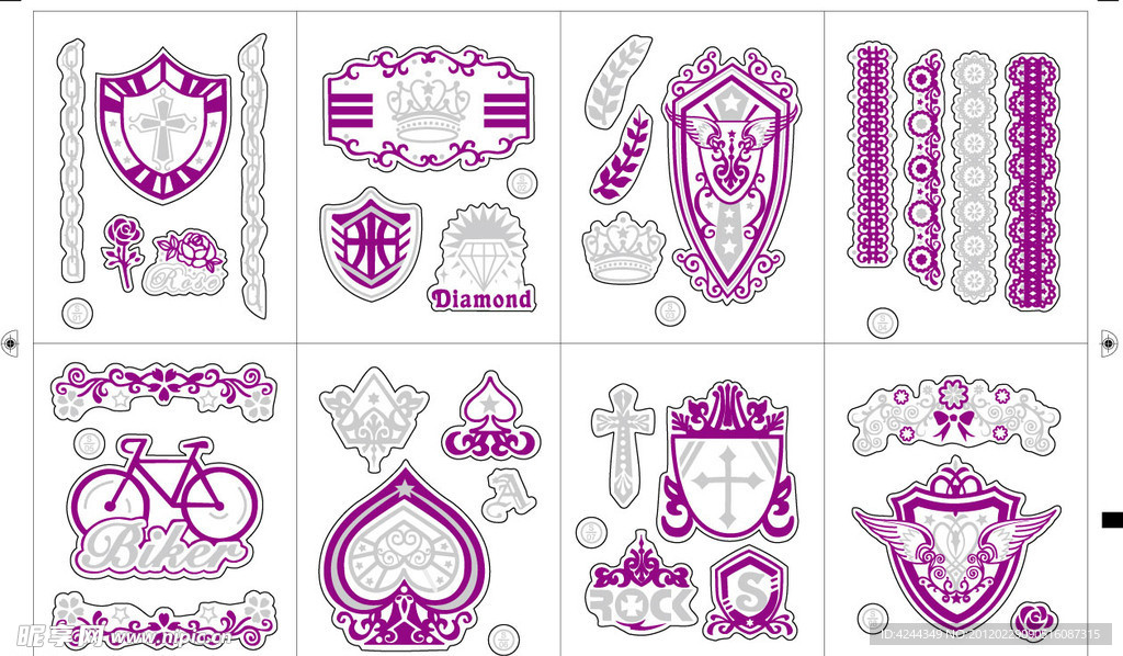 贴纸 印花图案 心 花 花纹