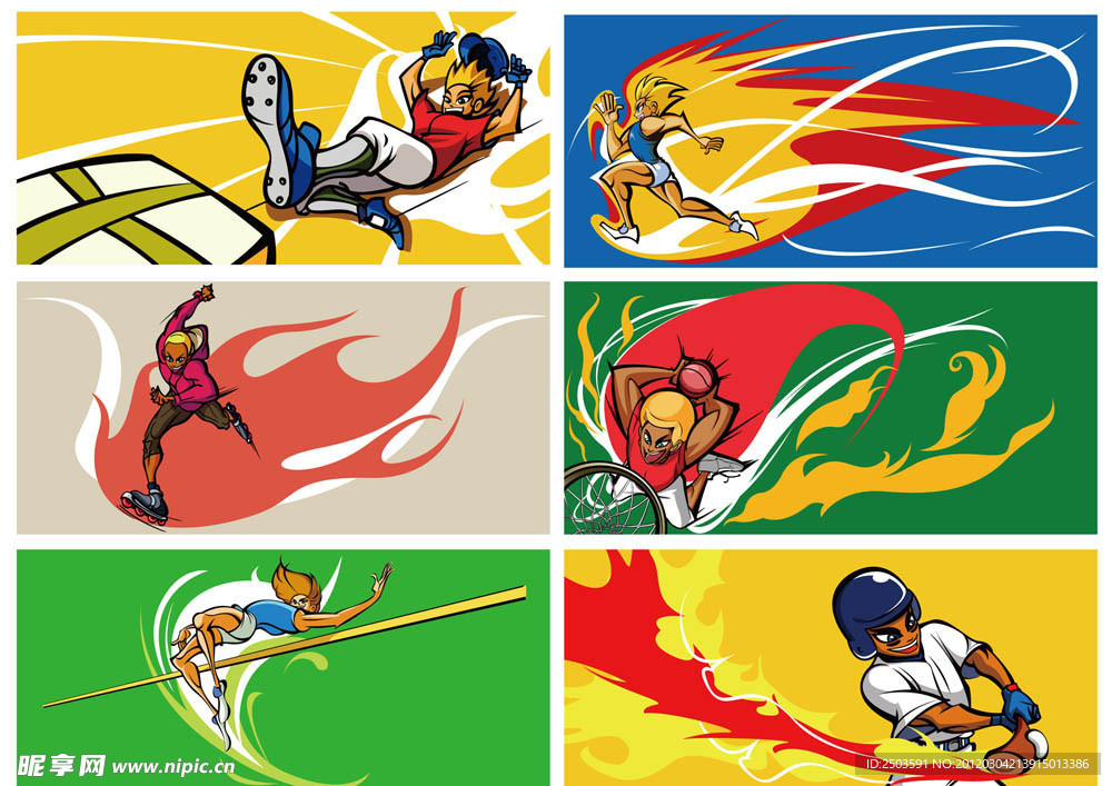 儿童画 卡通画 运动系列