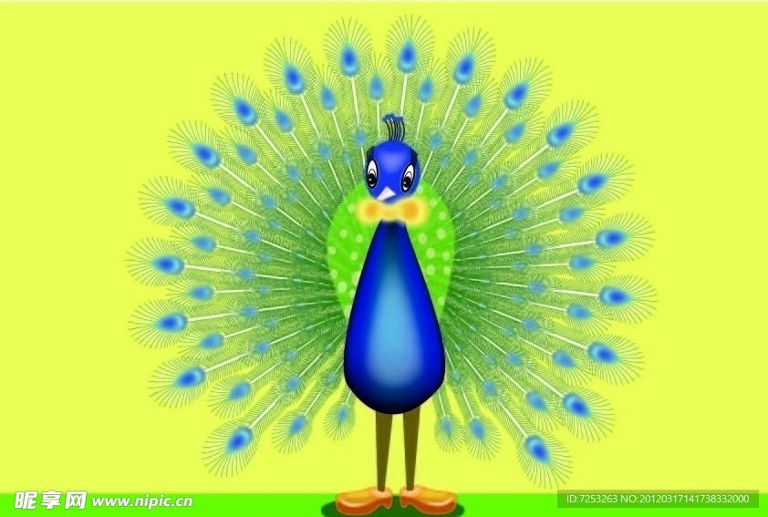 卡通孔雀