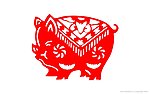 剪纸猪