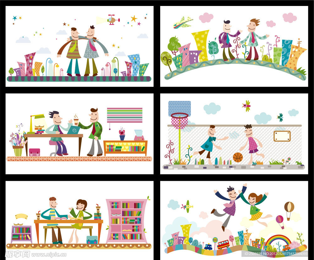 儿童画 卡通画 剪纸画