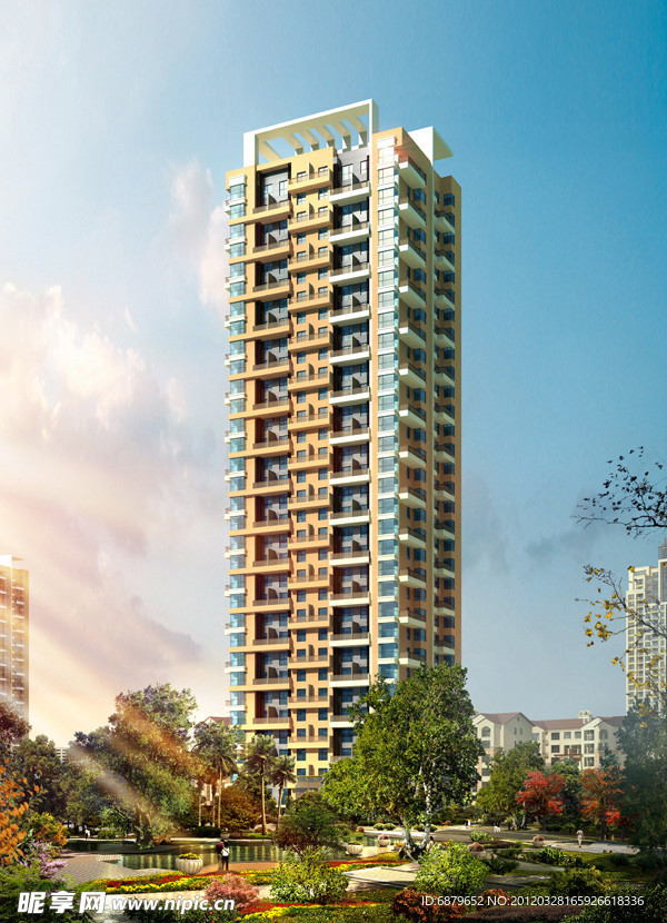 高层单体效果图