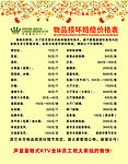 价格表