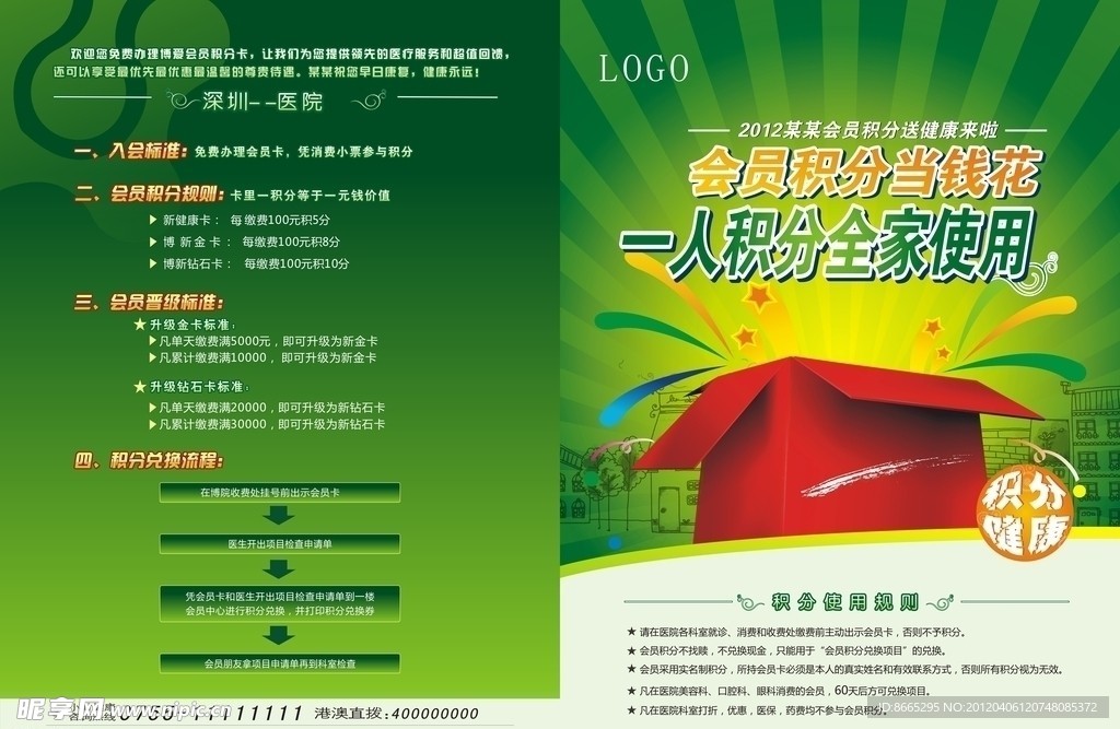 医院医疗会员单张 单页 海报