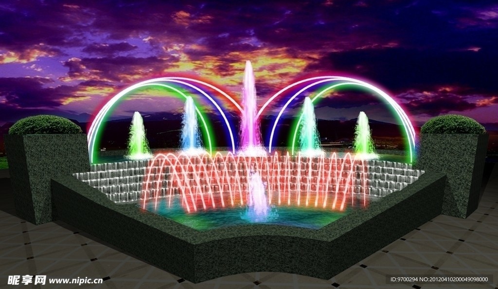 喷泉效果图