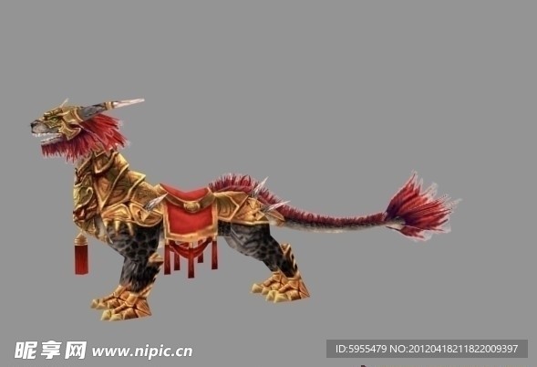 骑乘陆吾麒麟3D模型