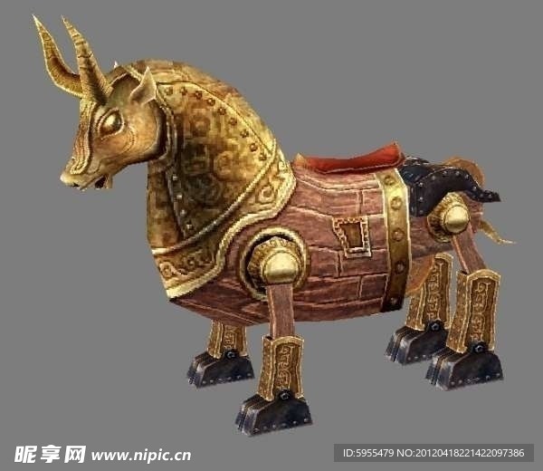 骑乘木牛流马模型