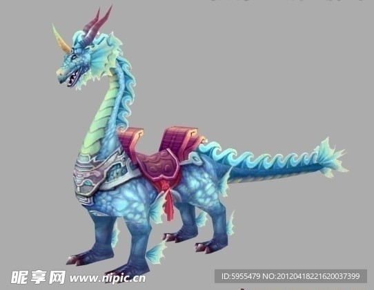 骑乘碧水金睛兽模型