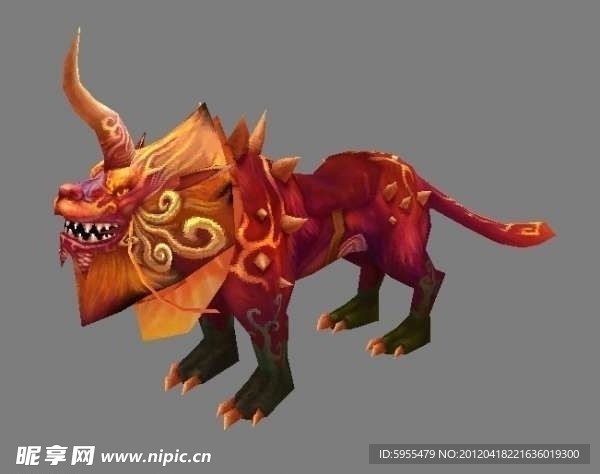 霸气年兽坐骑独角兽3D模型