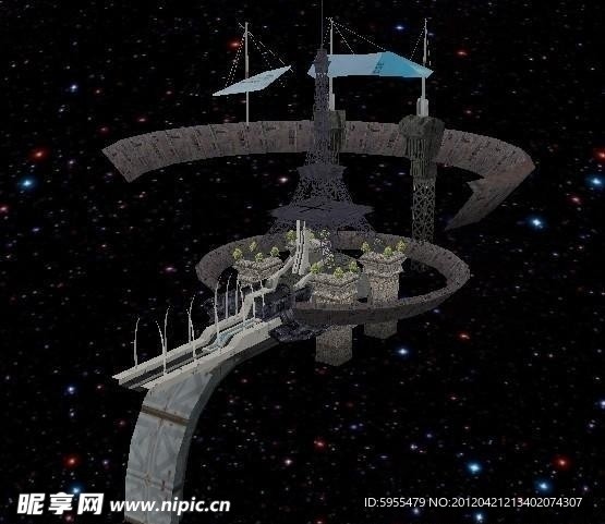空间站3D模型天空之城