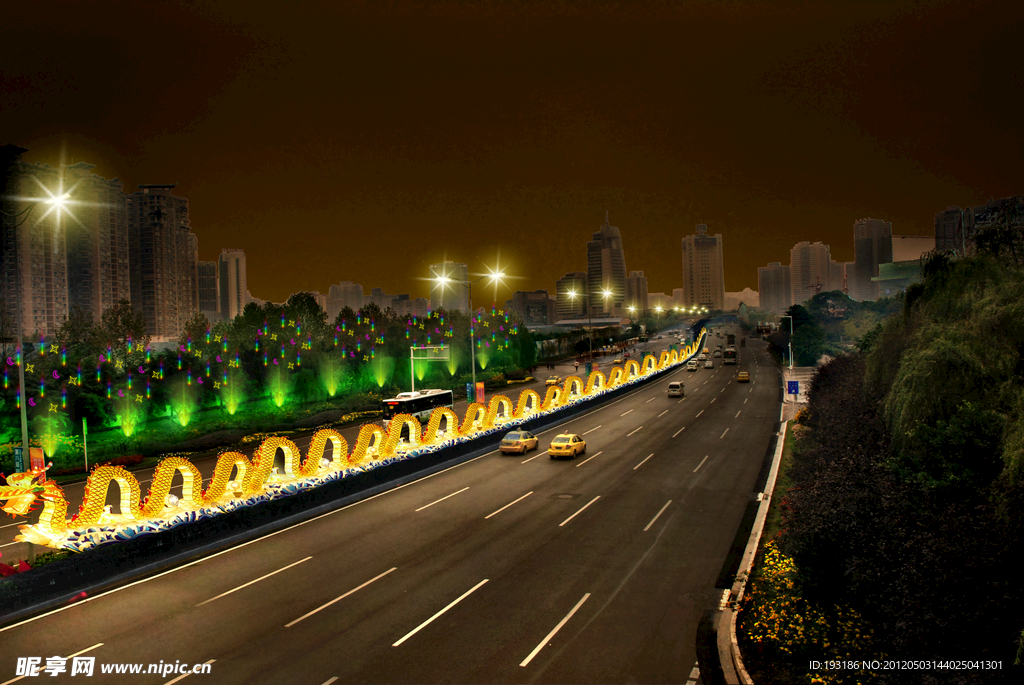 紅锦大道迎春灯饰效果图