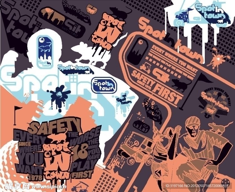 国外最新潮流运动设计稿图案