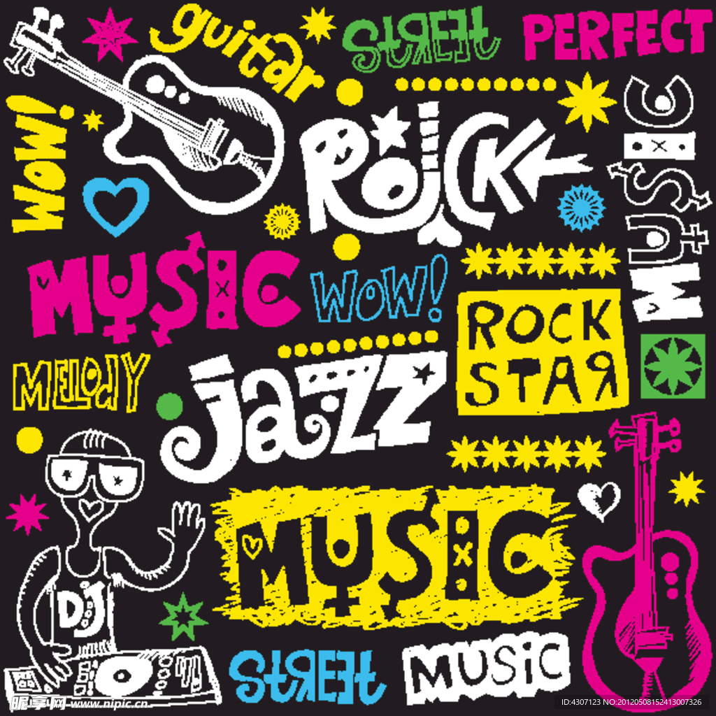 音乐文字组合背景素材