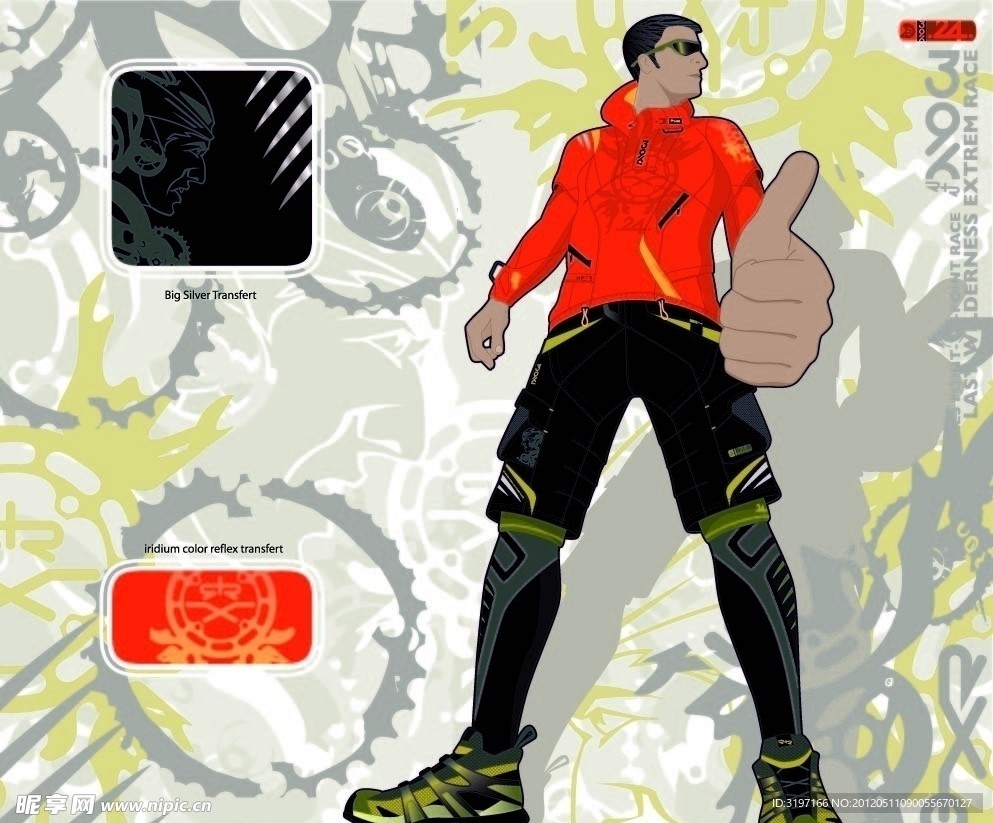 国外最新潮流运动设计稿图案