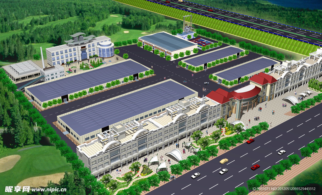 啤酒厂厂区鸟瞰图