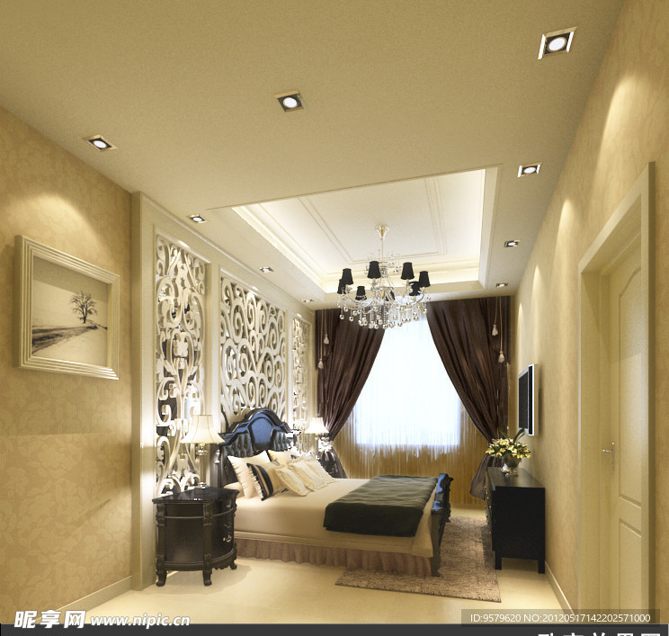 卧室效果图模型