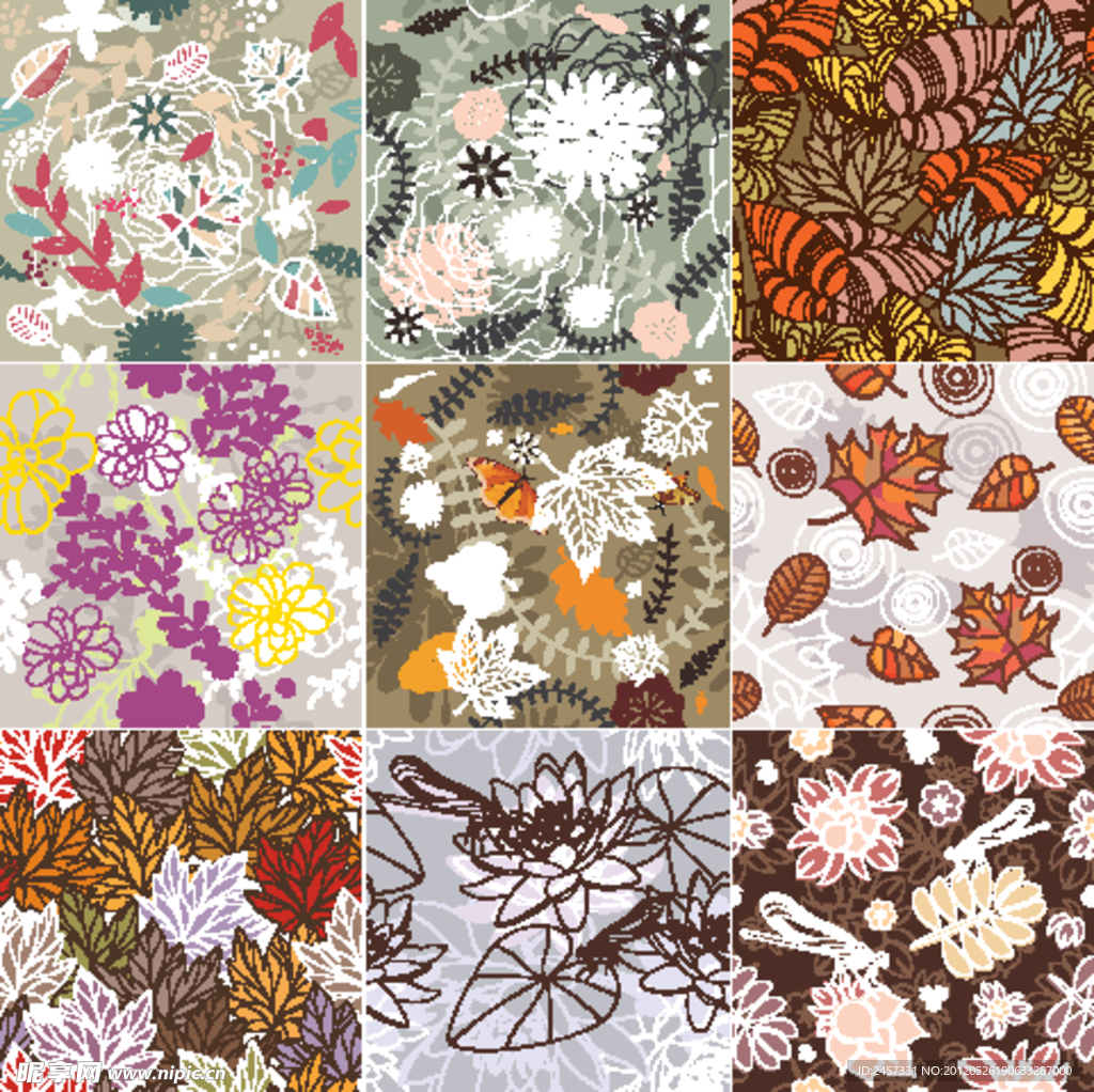 古典花纹花朵 梦幻花纹花朵