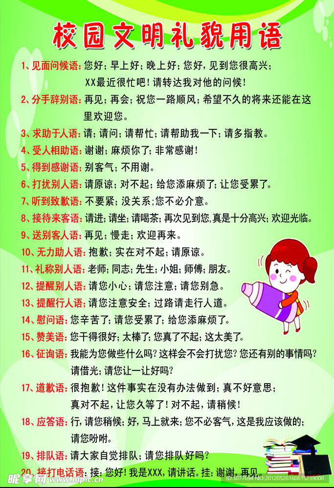 校园文明礼仪用语