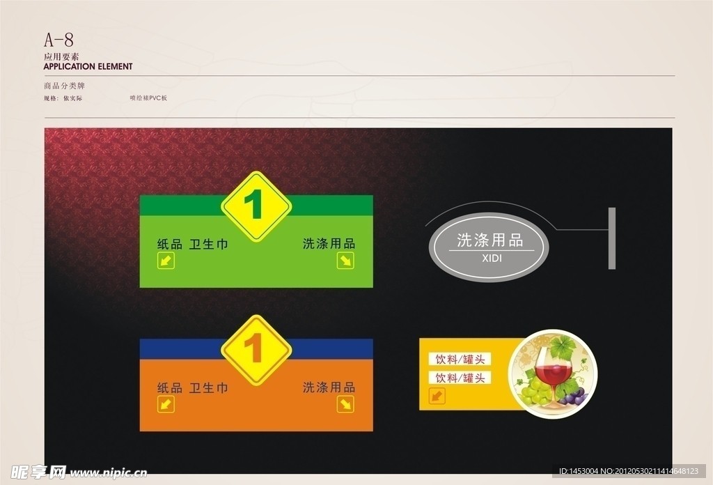 超市商品分类牌