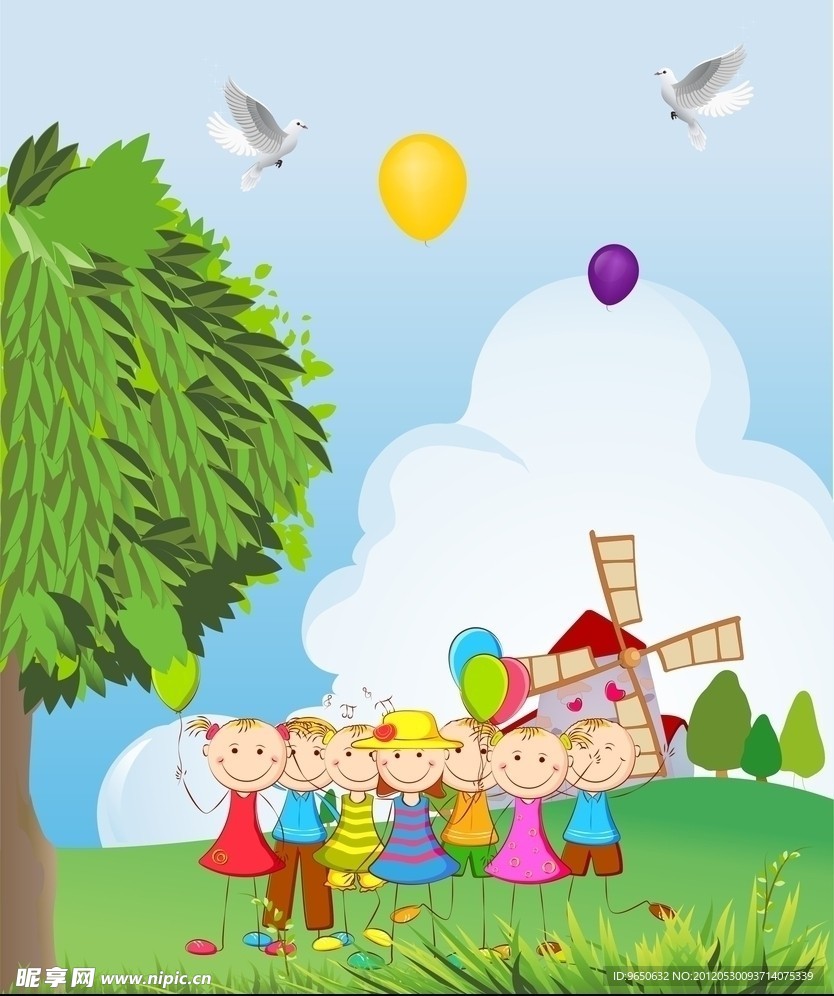 快乐儿童时代(纯矢量）