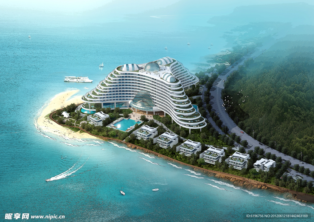 假日酒店鸟瞰图日景