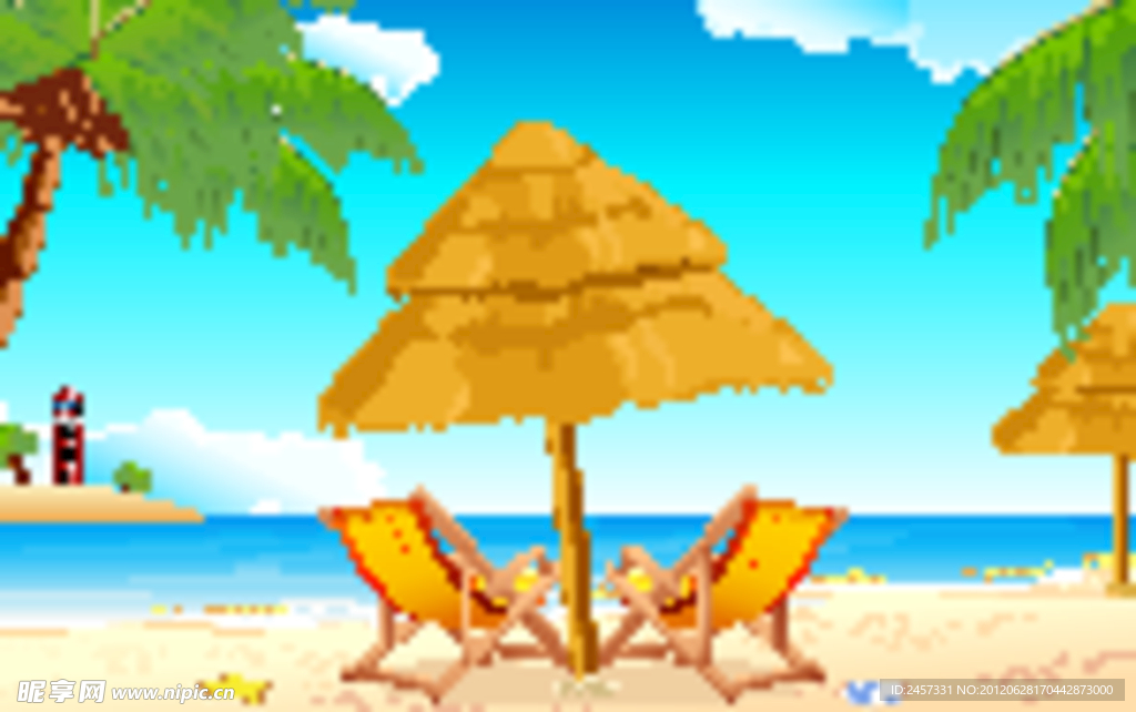 夏日沙滩海洋风景